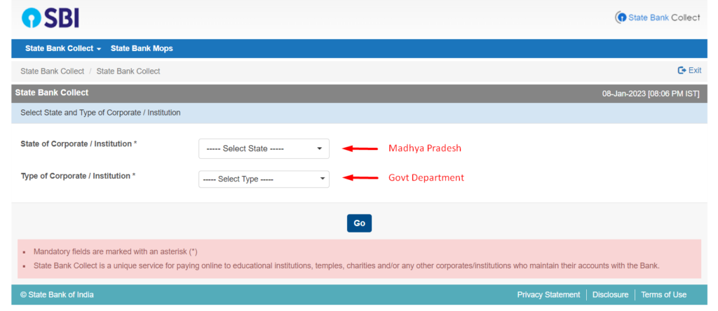 State of Corporate / Institution => Madhya Pradesh और 

Type of Corporate / Institution => Govt Department